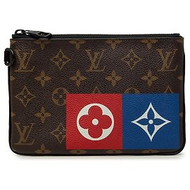 Pouch con zip Louis Vuitton Brown Monogram Logo Story MM