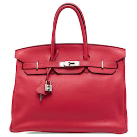 Hermès Red Clemence Birkin Retourne 35