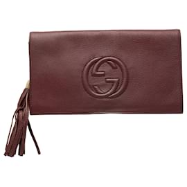 Clutch Gucci Soho Disco in pelle di vitello rossa