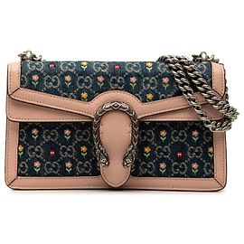 Gucci Dionysus Crossbody aus blauem GG Denim, Limited Edition Medium, mit floralen Stickereien