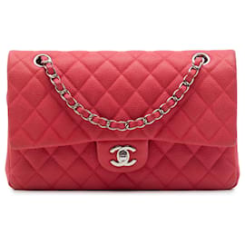 Chanel Red Medium Classic Caviar Double Flap