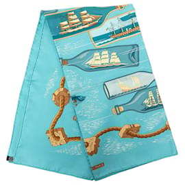 Hermès Blue Bouteilles a La Mer Seidentuch 90