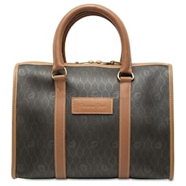 Borsa Boston Dior in tela rivestita con motivo a nido d'ape nero