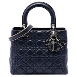 Dior Black Medium Lambskin Cannage Lady Dior