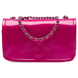 Chanel Pink CC Patent Lipstick Ligne Flap