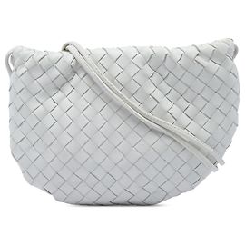 Bottega Veneta Mini Borsa a Tracolla Bulb in Nappa Intrecciato Bianca