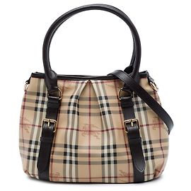 Borsa Northfield Burberry Beige Small Haymarket Check in tela rivestita