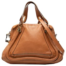 Borsa Satchel Paraty Chloé in pelle marrone Medium