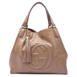 Bolso Tote Gucci Soho Cellarius Mediano de Charol Marrón
