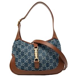 Gucci Borsa a tracolla Jackie 1961 Small in denim blu GG
