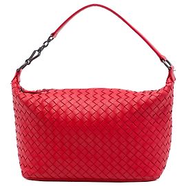 Borsa a tracolla Bottega Veneta in Nappa Intrecciato rossa
