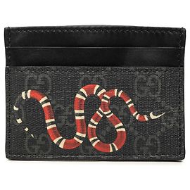 Gucci Gray GG Supreme Kingsnake Kartenetui