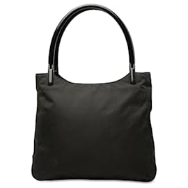 Prada Shopper aus schwarzem Tessuto mit Griffen aus Resin