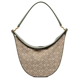 Bolso Luna Hobo LOEWE de lona Anagram verde