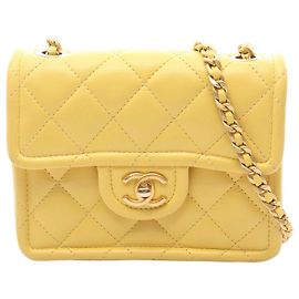 Chanel Yellow Mini Quilted Caviar Sweet Flap