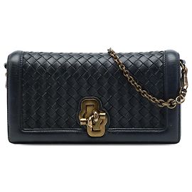 Bottega Veneta Borsa a tracolla Olimpia Knot in nappa intrecciato nera