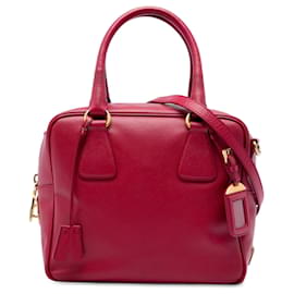 Borsa Prada Red Small Saffiano Square Bauletto