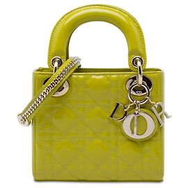 Dior Yellow Mini Patent Cannage Lady Dior