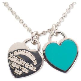 Pendente Tiffany & Co. 925 smalto blu Return to Tiffany doppio cuore