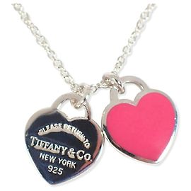 Pendente Tiffany & Co. 925 Return to Tiffany Double Heart Tag in smalto rosa