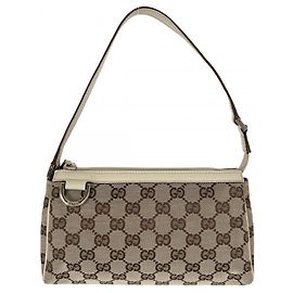 Borsa a mano Gucci Abbey beige in tela GG e pelle