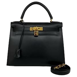Hermès Borsa Hermes Kelly 28 in pelle Box Calf Nera