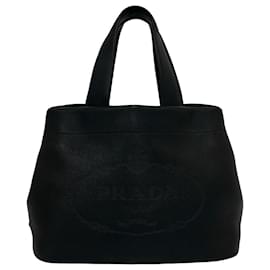 Prada Mini Tote Bag aus schwarzem Leder