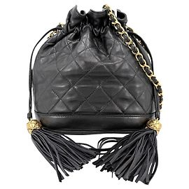 Chanel Black Matelassé Shoulder Bag