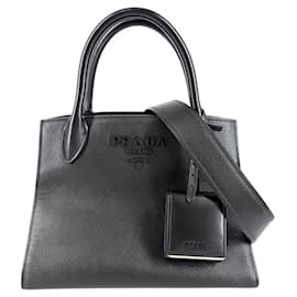 Borsa monocromatica Prada da donna con logo triangolare