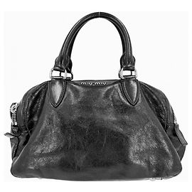 Borsa a mano Miu Miu in pelle nera