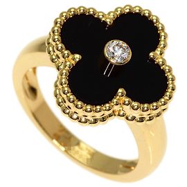Van Cleef & Arpels Vintage Alhambra Onyx Diamantring