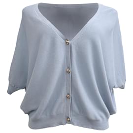 Ba&Sh Basem Kurzarm-Cardigan mit Knöpfen aus blauem Modal