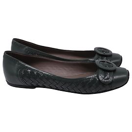 Ballerine con fibbia Intrecciato Bottega Veneta in pelle Olive