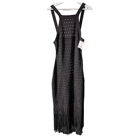 Sandro Susanne langes Häkelkleid schwarz