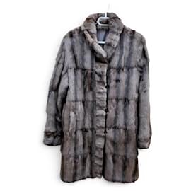 Autre Marque Abrigo Reversible de Piel Petit-Gris de Rusia