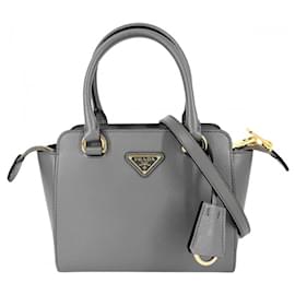 Prada Damenhandtasche aus grauem Leder