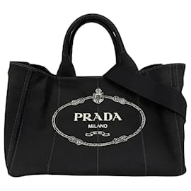 Prada Shopper aus schwarzem Canvas