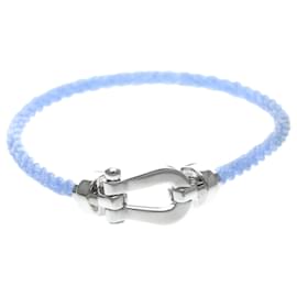 Autre Marque Fred Paris Force 10 Cordino intrecciato in acciaio inossidabile e oro bianco 18K