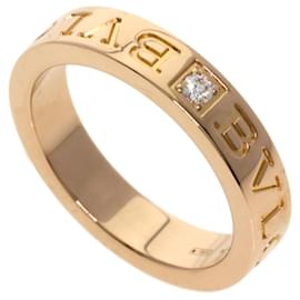 Bulgari Anillo Bvlgari Double Logo 1P Diamante en Oro Rosa 18K