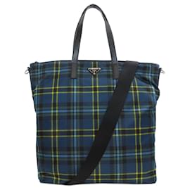 Prada Checkered 2-Way Tote Bag