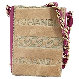 Chanel Mini Pochette Beige in Pelle di Vitello Oro