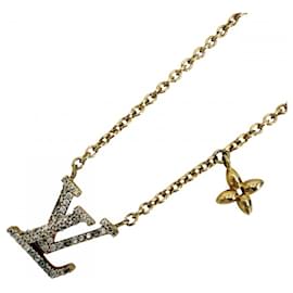 Collana con pendente in strass dorato Louis Vuitton
