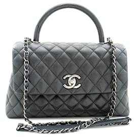Chanel Top Handle Flap Quilted Caviar Leather