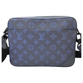 Louis Vuitton Duo Messenger Monogram Shadow Tasche Navy Blau Kalbsleder
