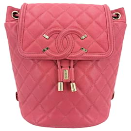 Chanel CC Filigree Matelassé Rucksack für Damen