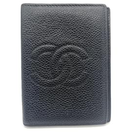 Chanel Black Grained Calfskin Card Case
