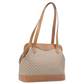 Céline Borsa a tracolla CELINE Macadam Canvas PVC Beige Gold Auth 197804