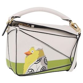 LOEWE Ghibli Spirited Away Ootori Sama Puzzle Bag Mini Pelle 2way Gold Auth 167504SM