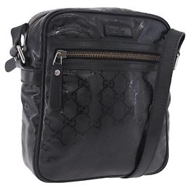 Borsa a Tracolla GUCCI GG Implementation PVC Nero Argento 233268 Auth ep15789