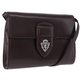 GUCCI Schultertasche Leder Braun Silber 004 01 0296 Auth ep15780